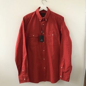 Massimo Dutti BNWT Burnt Orange Jacquard Shirt